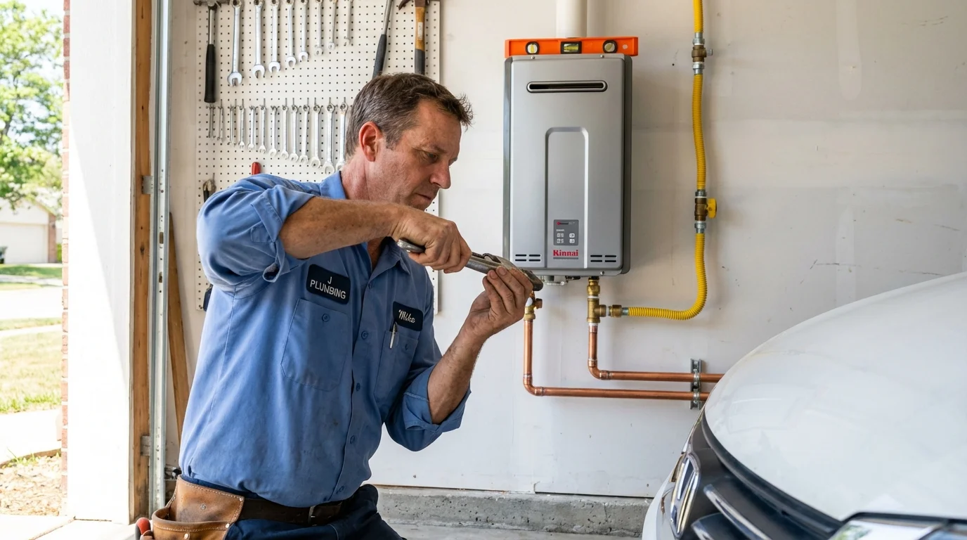 Tankless water heater installation by a Johns Plumbing LLC plumber in Golconda
